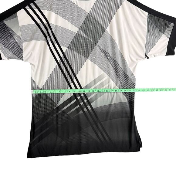 Chicos Travelers Tunic Top Women's Black Geometric Round Neck Zs /3 - Picture 8 of 13